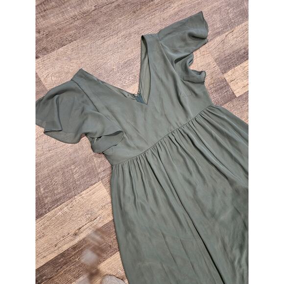 Birdy grey xxl army green formal maxi dress Hannah Empire Dress Eucalyptus - Picture 5 of 11